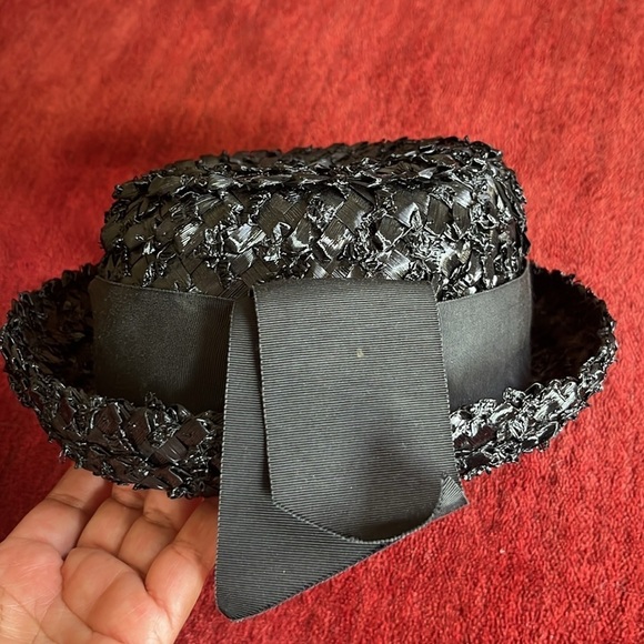 Betmar 1950s woven raffia/straw Cocktail Hat Vintage - Picture 4 of 8